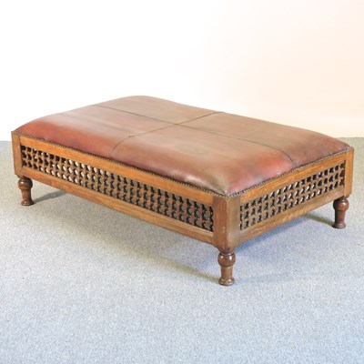 Lot 438 - A leather upholstered stool