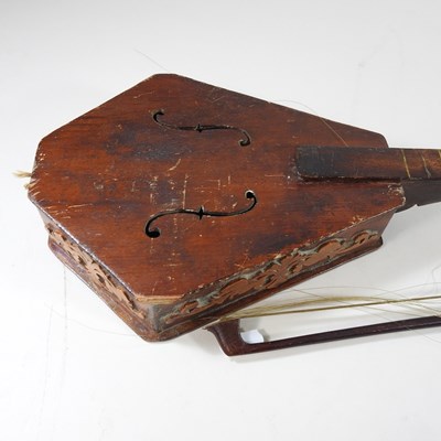 Lot 433 - A one string fiddle and bow