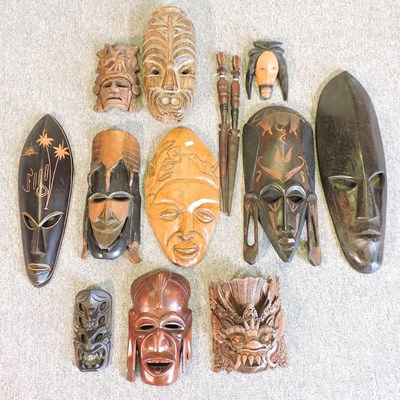 Lot 39 - A collection of wooden tribal masks