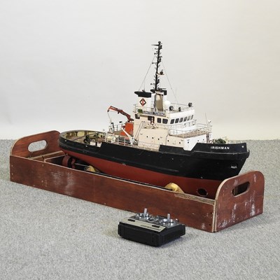 Lot 239 - A 20th century scratch built remote control boat