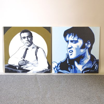 Lot 208 - G Ioannu, Elvis Presley and Sean Connery, limited edition prints