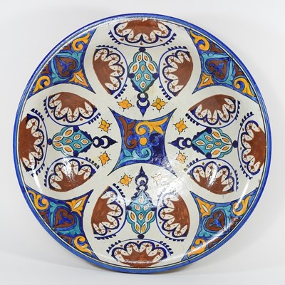 Lot 191 - A large Spanish pottery bowl