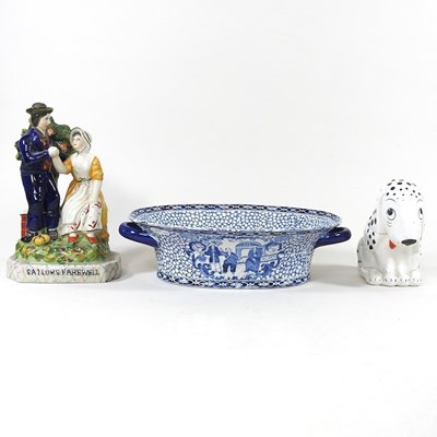 Lot 428 - A modern Staffordshire figure group and other china