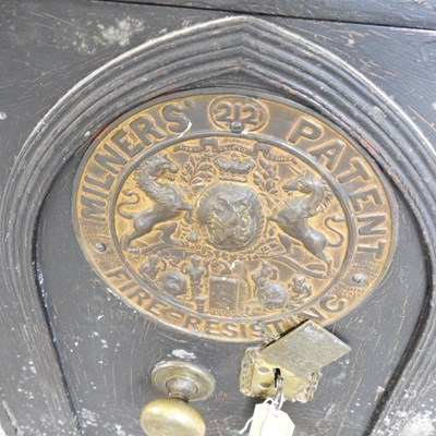 Lot 121 - A Victorian cast iron safe