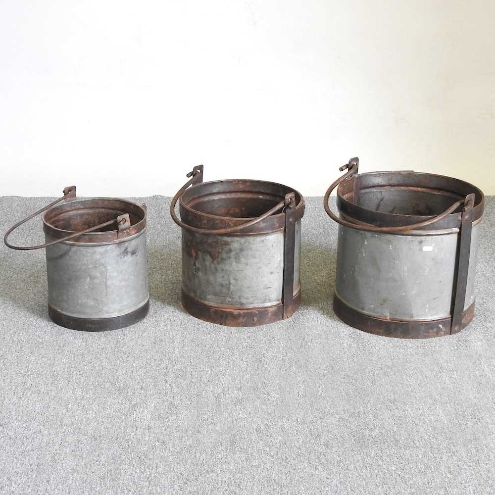 Lot 133 - Three metal buckets