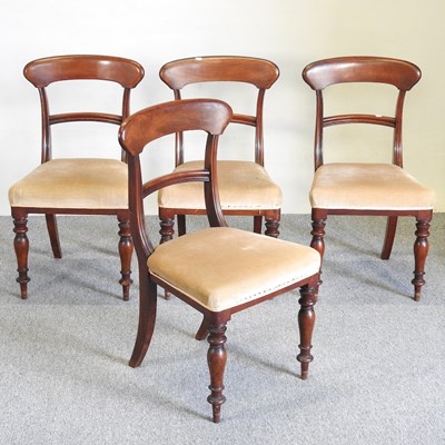 Lot 437 - A set of four 19th century dining chairs