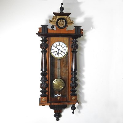 Lot 944 - A 19th century Vienna style wall clock