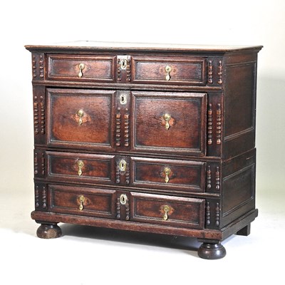 Lot 11 - A Charles II oak chest