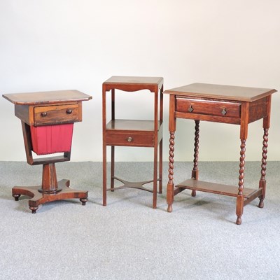 Lot 55 - A Victorian work table and two others