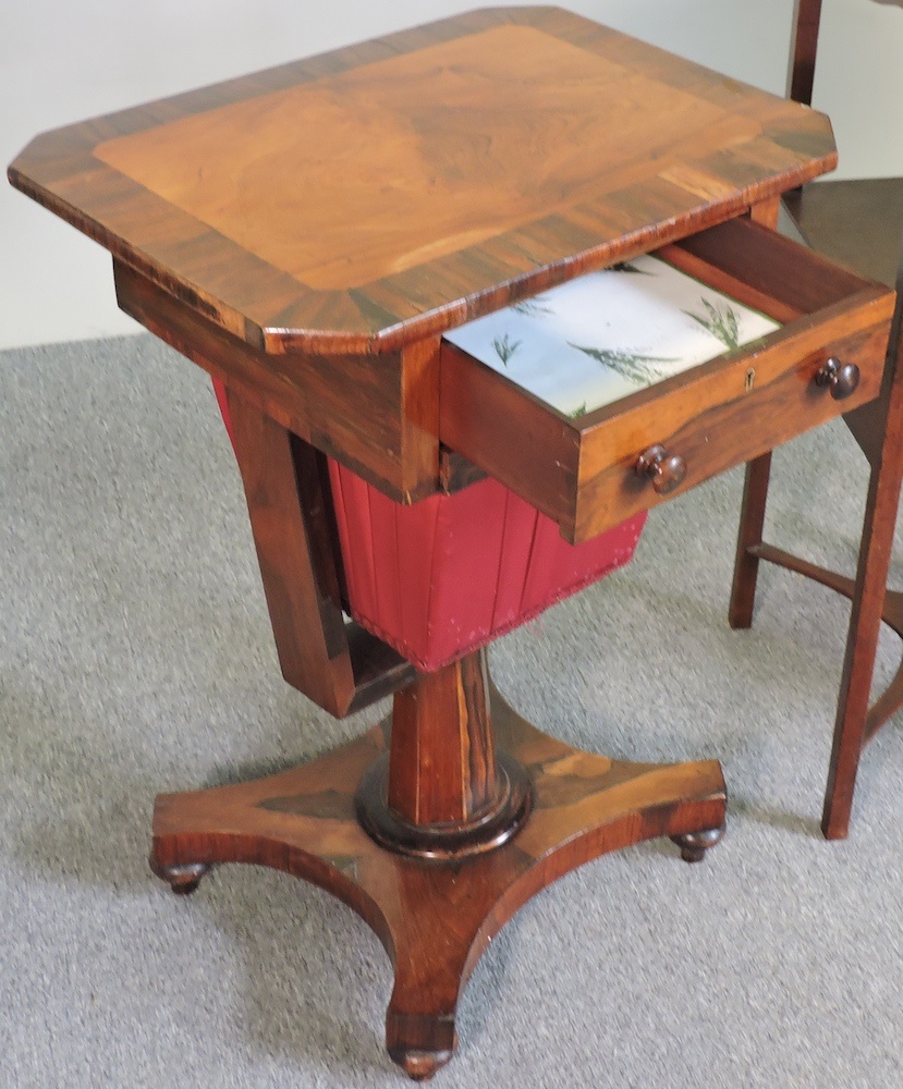 Lot 55 A Victorian work table and two others