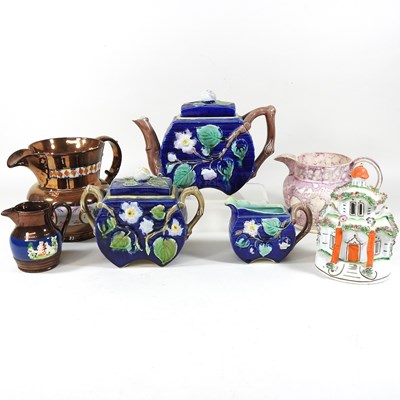 Lot 50 - A 19th century majolica tea set