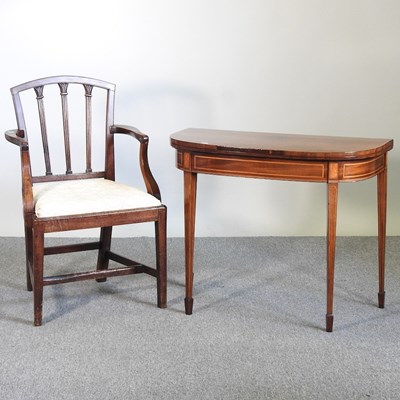 Lot 321 - A 19th century card table and chair