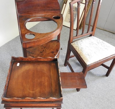 Lot 265 - A George III washstand, chair and stand