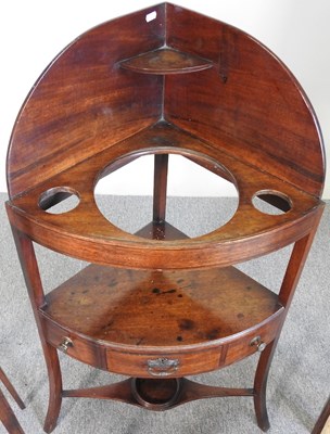 Lot 265 - A George III washstand, chair and stand