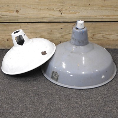 Lot 390 - An industrial ceiling light and another