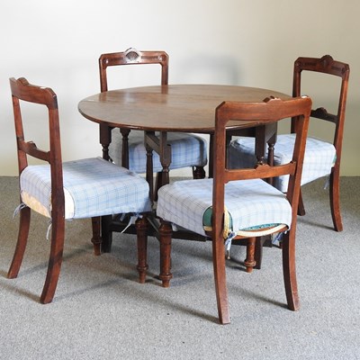 Lot 171 - An 18th century table and Victorian chairs