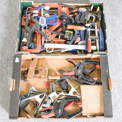 Lot 383 - Two boxes of metal clamps