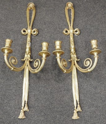 Lot 88 - A pair of gilt brass wall lights