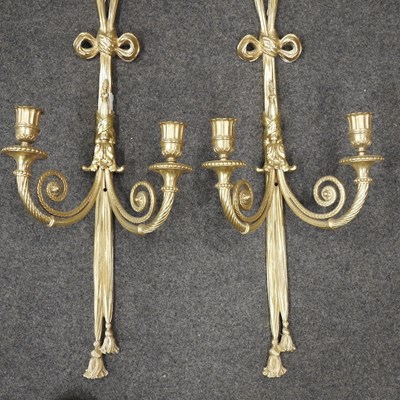 Lot 88 - A pair of gilt brass wall lights