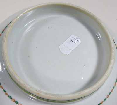 Lot 148 - An 18th century Chinese porcelain bowl and two dishes