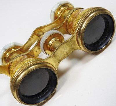 Lot 40 - A pair of gilt and enamel opera glasses