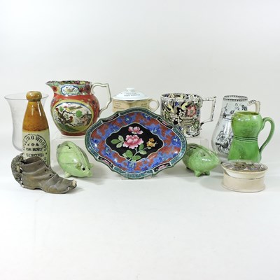 Lot 87 - A 19th century pottery jug and china