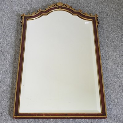 Lot 376 - A rosewood and parcel gilt wall mirror