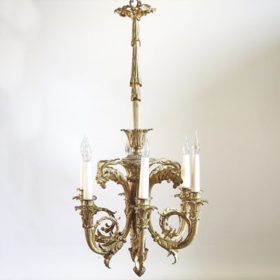 Lot 371 - An ornate gilt bronze chandelier