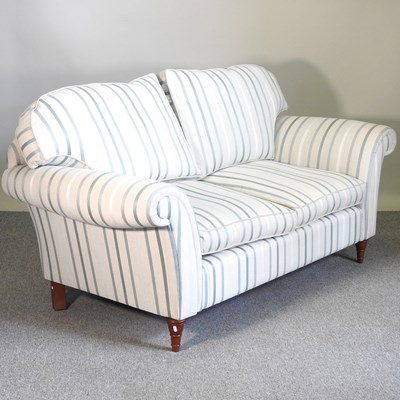 Lot 185 - A modern striped upholstered sofa