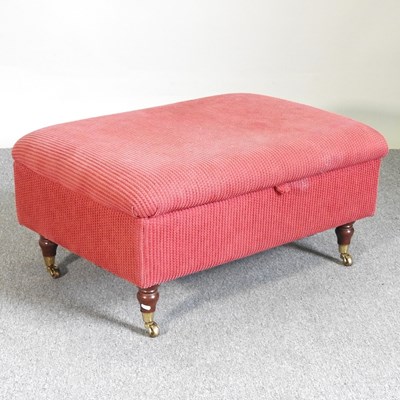 Lot 371 - A red upholstered ottoman