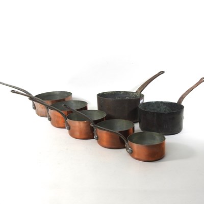 Lot 6 - A collection of copper pans