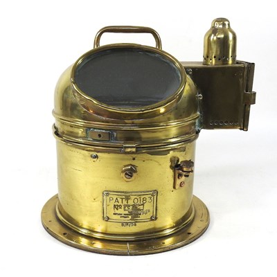 Lot 67 - A brass binnacle compass