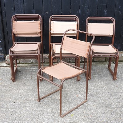 Lot 122 - A set of twelve tubular stacking chairs