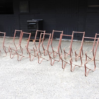 Lot 395 - A set of iron chair frames