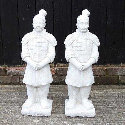 Lot 60 - A pair of cast stone statues