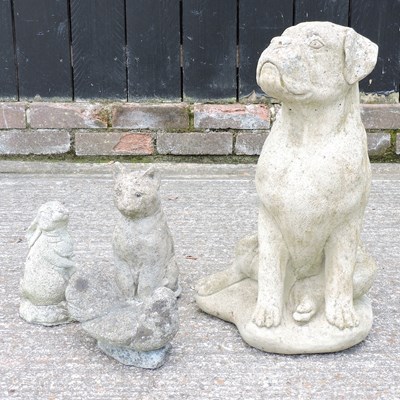 Lot 266 - A cast stone garden statue of a dog