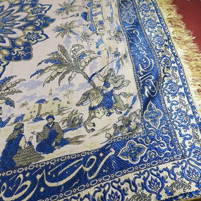 Lot 29 - An Eastern embroidered table cloth