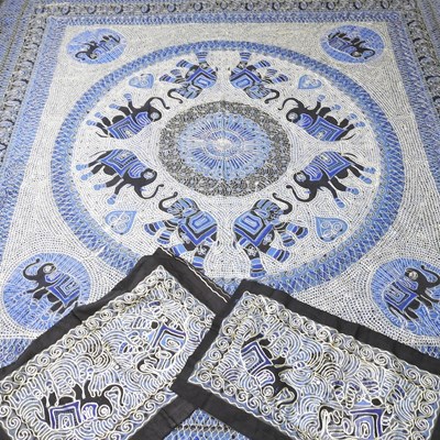 Lot 169 - An Indian embroidered bed cover