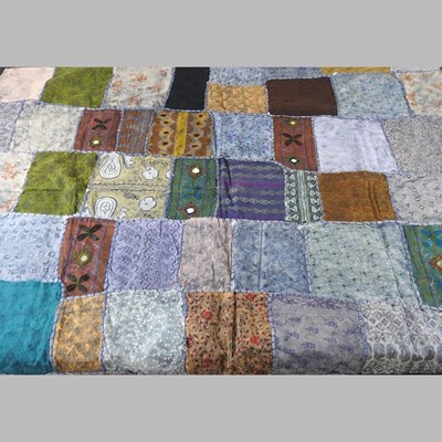 Lot 192 - An Indian patchwork table cloth