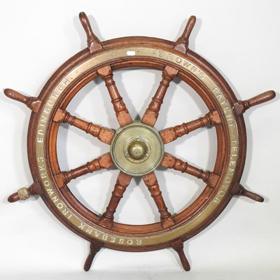 Lot 8 - A 19th century ship's wheel