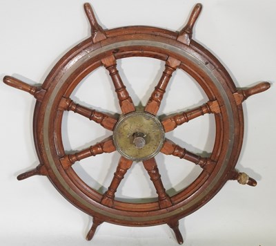 Lot 8 - A 19th century ship's wheel