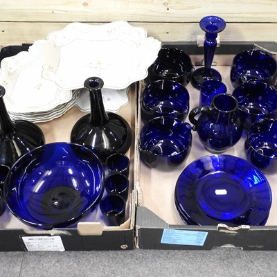 Lot 230 - A collection of Bristol blue and other glassware