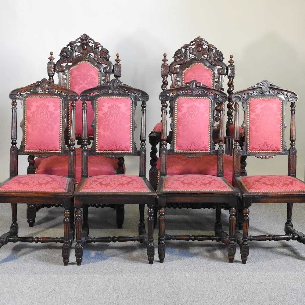 Lot 592 - Six Victorian dining chairs