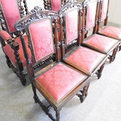 Lot 592 - Six Victorian dining chairs