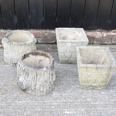 Lot 440 - Four cast stone garden pots