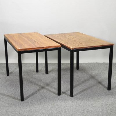 Lot 750 - A near pair of modern oak tables