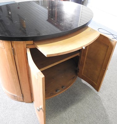 Lot 433 - An oak oval kitchen island