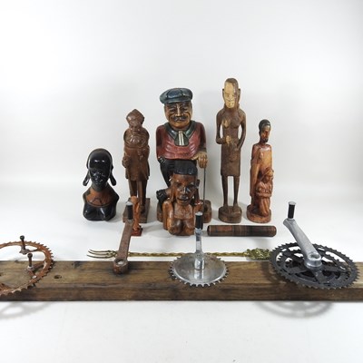 Lot 570 - A collection of wooden carvings