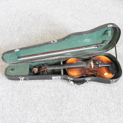 Lot 163 - A students violin and bow