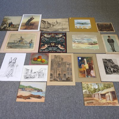 Lot 891 - A collection of unframed pictures